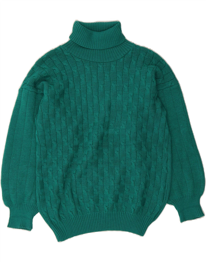 VINTAGE Womens Roll Neck Jumper Sweater UK 14 Large Green Vintage Vintage and Second-Hand Vintage from Messina Hembry 
