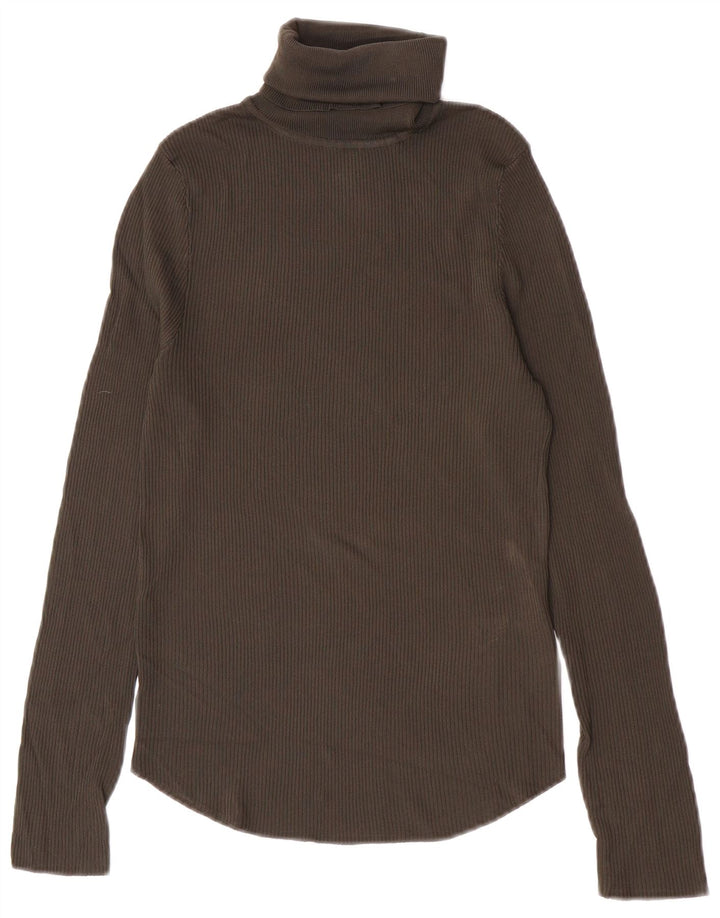 Maglione maglione collo alto da donna Zara UK 12 Viscosa grigio medio