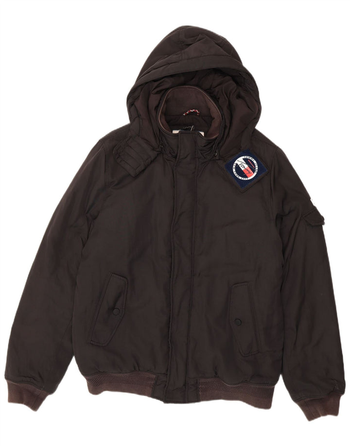 Giubbotto bomber con cappuccio da uomo Tommy Hilfiger UK 42 XL poliestere nero