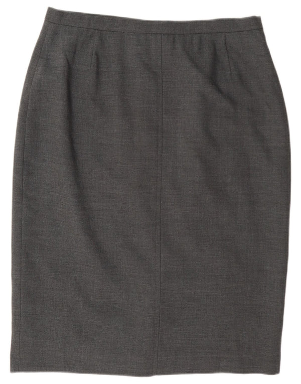 Gonna a tubino da donna Laura Ashley UK 14 Large W32 Lana grigia