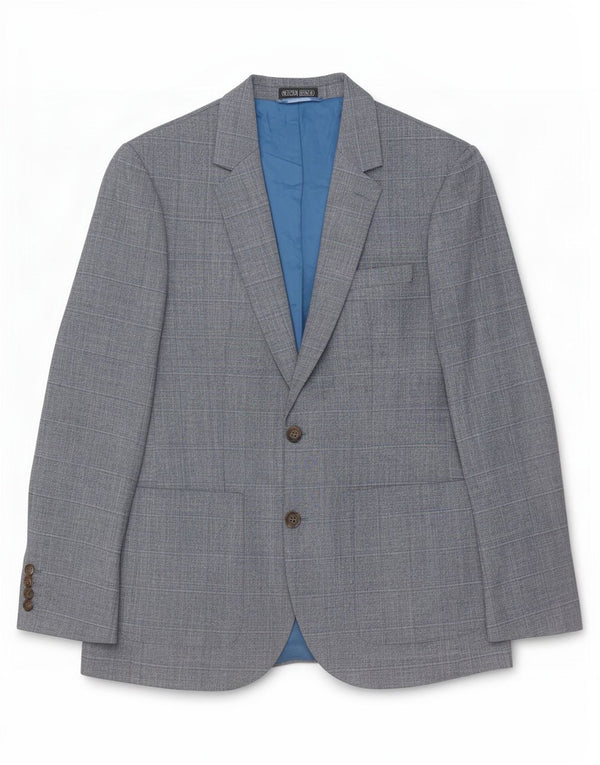 Marks & Spencer Mens 2 Button Blazer Jacket UK 38 Medium Blue Check