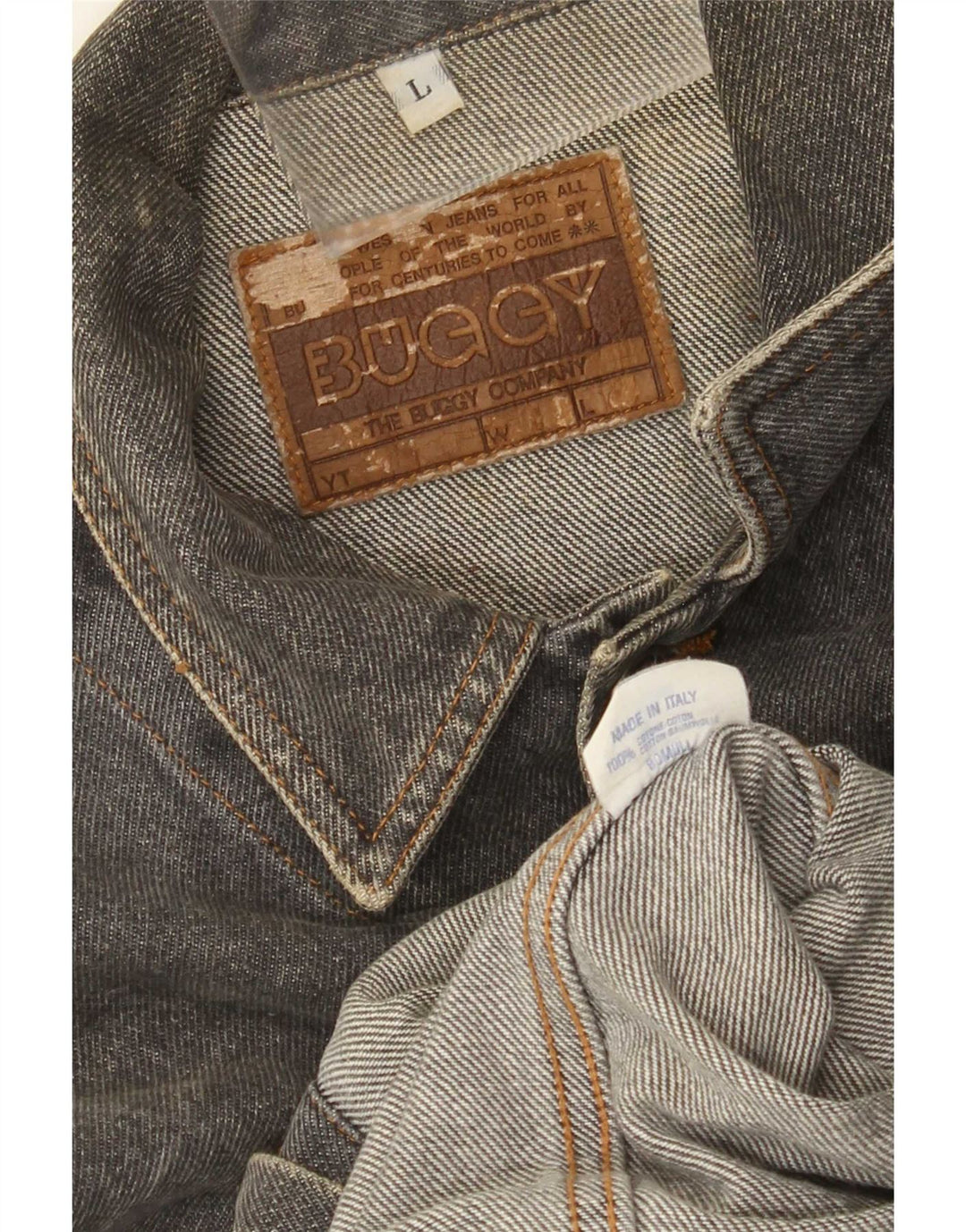 Giacca di jeans vintage da uomo UK 40 grande cotone grigio
