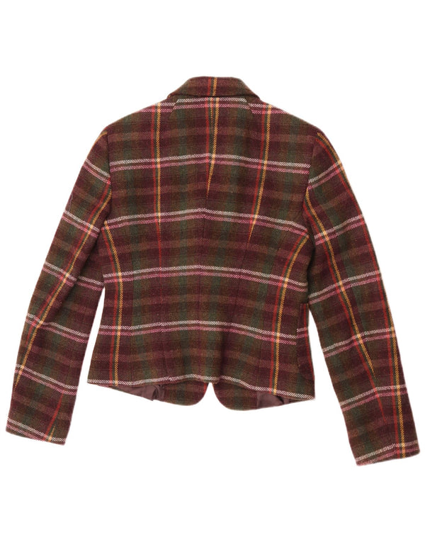 Giacca Blazer da Donna a 1 Bottone Benetton IT 44 Medium a quadri multicolore