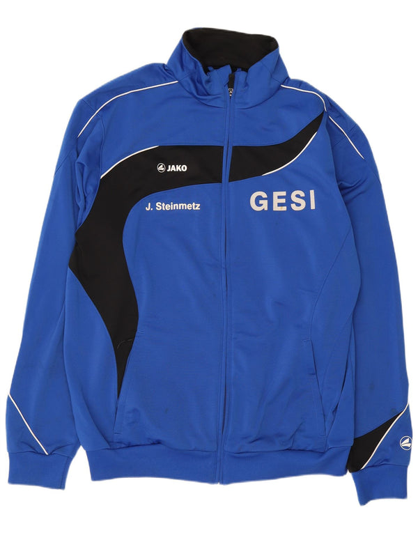 Giacca da tuta grafica da uomo Jako in poliestere color block blu medio