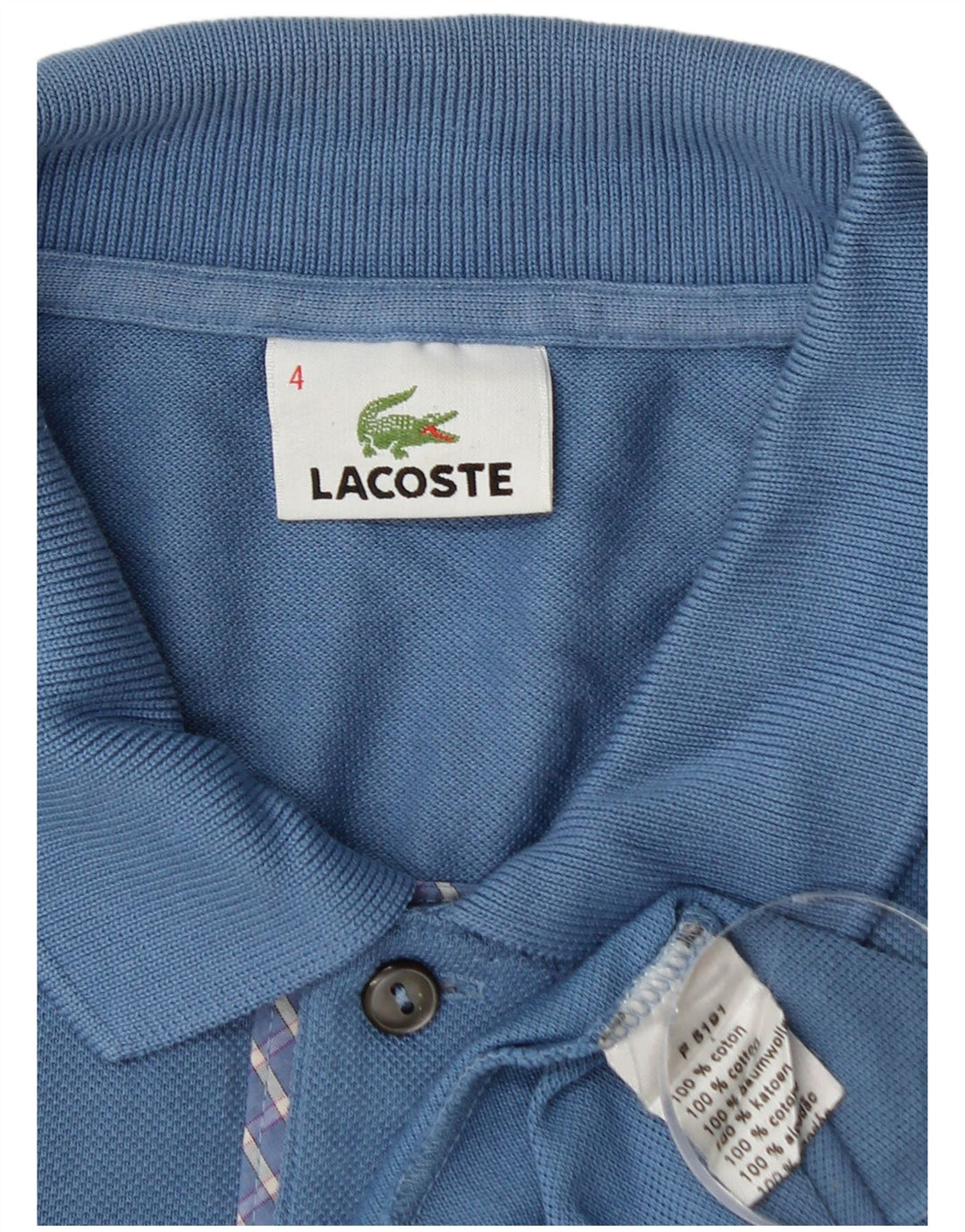 Polo da uomo Lacoste taglia 4 in cotone blu medio