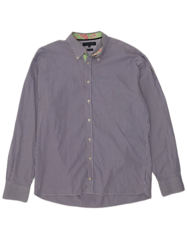 Camicia da uomo Tommy Hilfiger 2XL cotone gessato blu