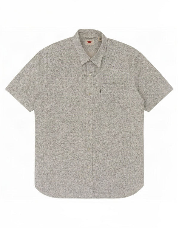 Levi's Camicia a maniche corte da uomo con motivo astratto in cotone bianco medio