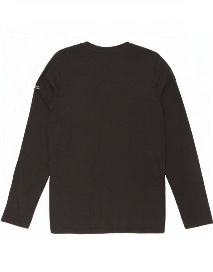 Top grafico da uomo Superdry a maniche lunghe in cotone nero medio