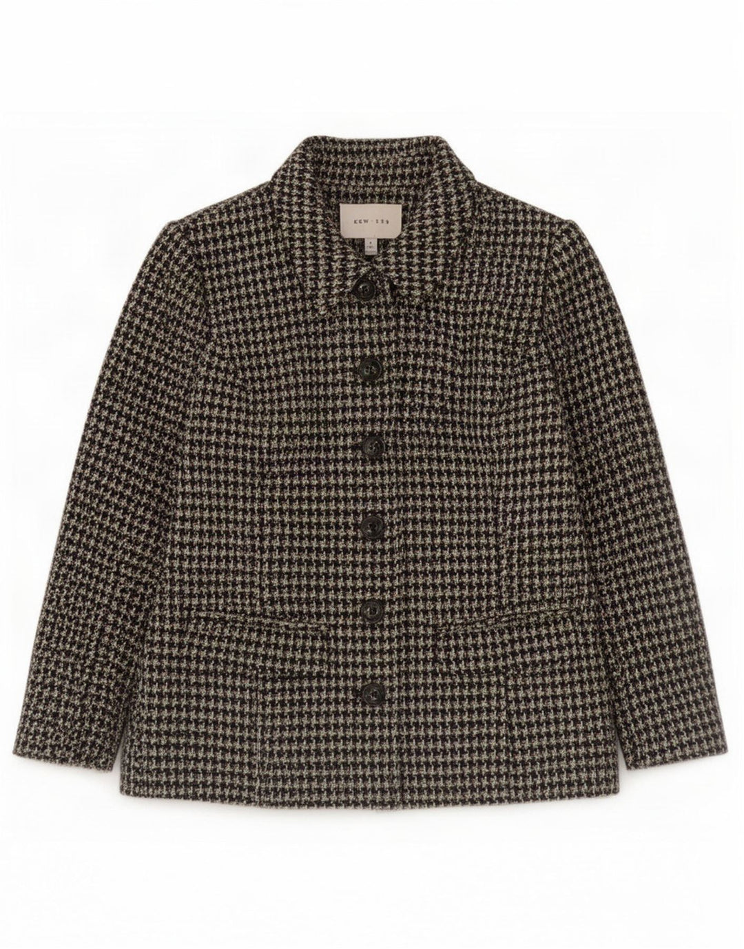 Giacca blazer da donna con maniche a 3/4 bottoni Kew UK 14 pied de poule verde medio