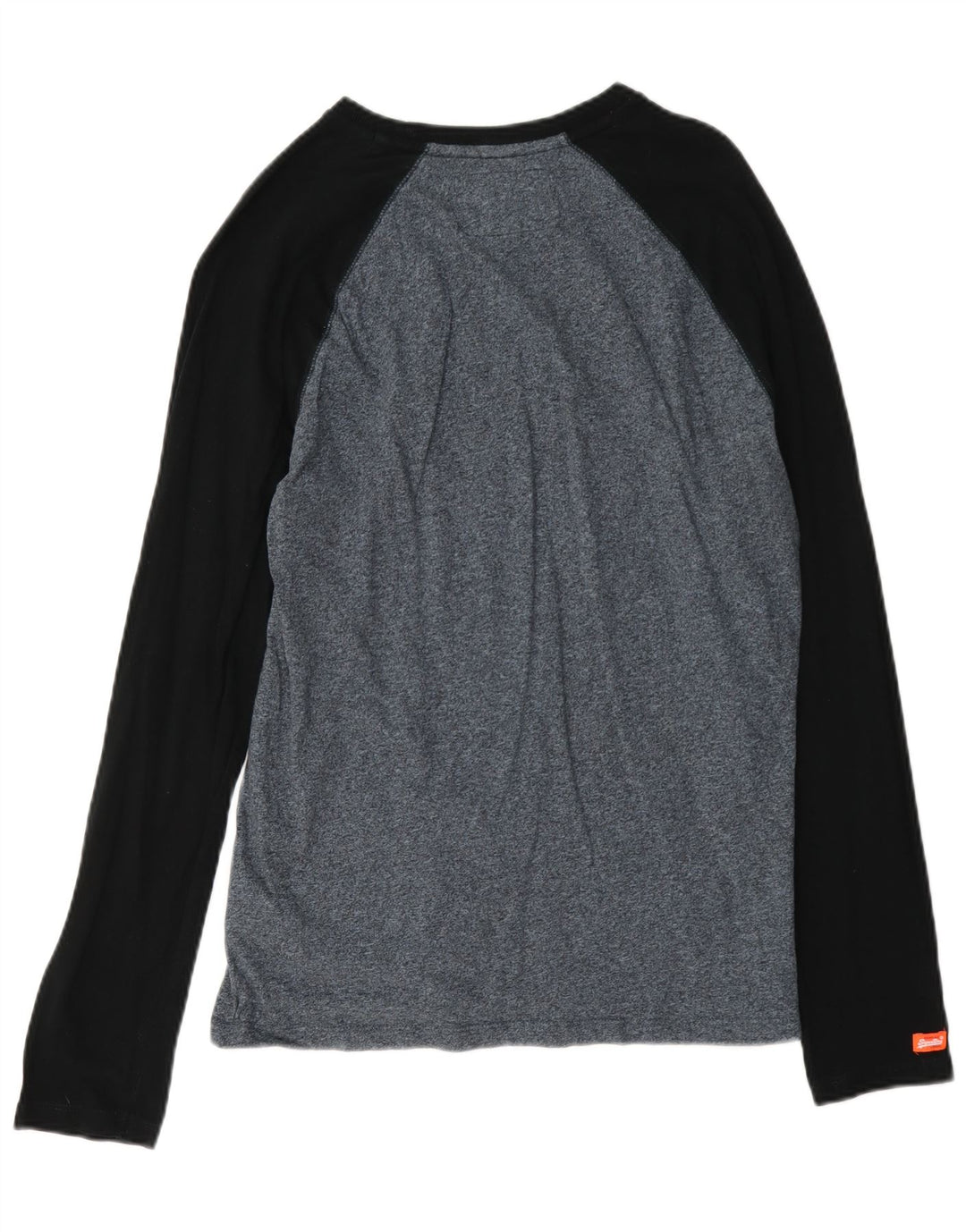 Top da uomo Superdry a maniche lunghe in cotone screziato blu navy medio