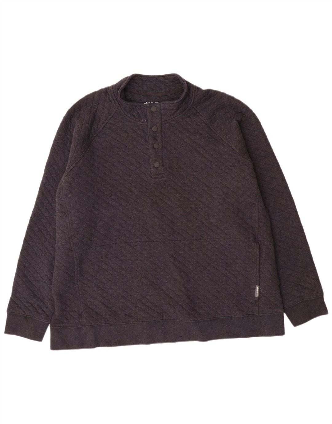 Eddie Bauer Felpa da uomo con collo abbottonato Maglione 2XL Cotone geometrico grigio