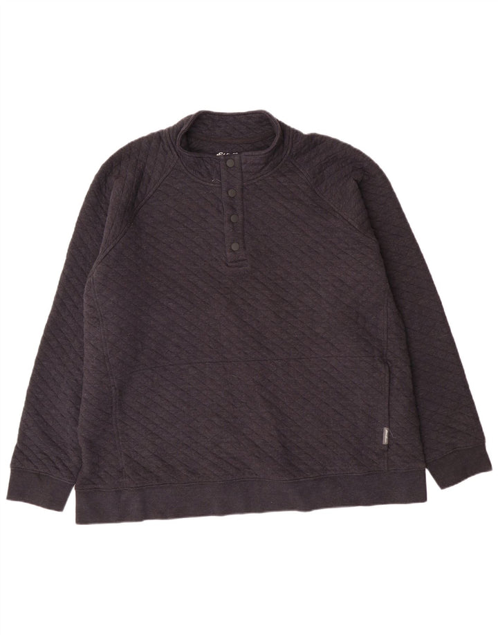 Eddie Bauer Felpa da uomo con collo abbottonato Maglione 2XL Cotone geometrico grigio