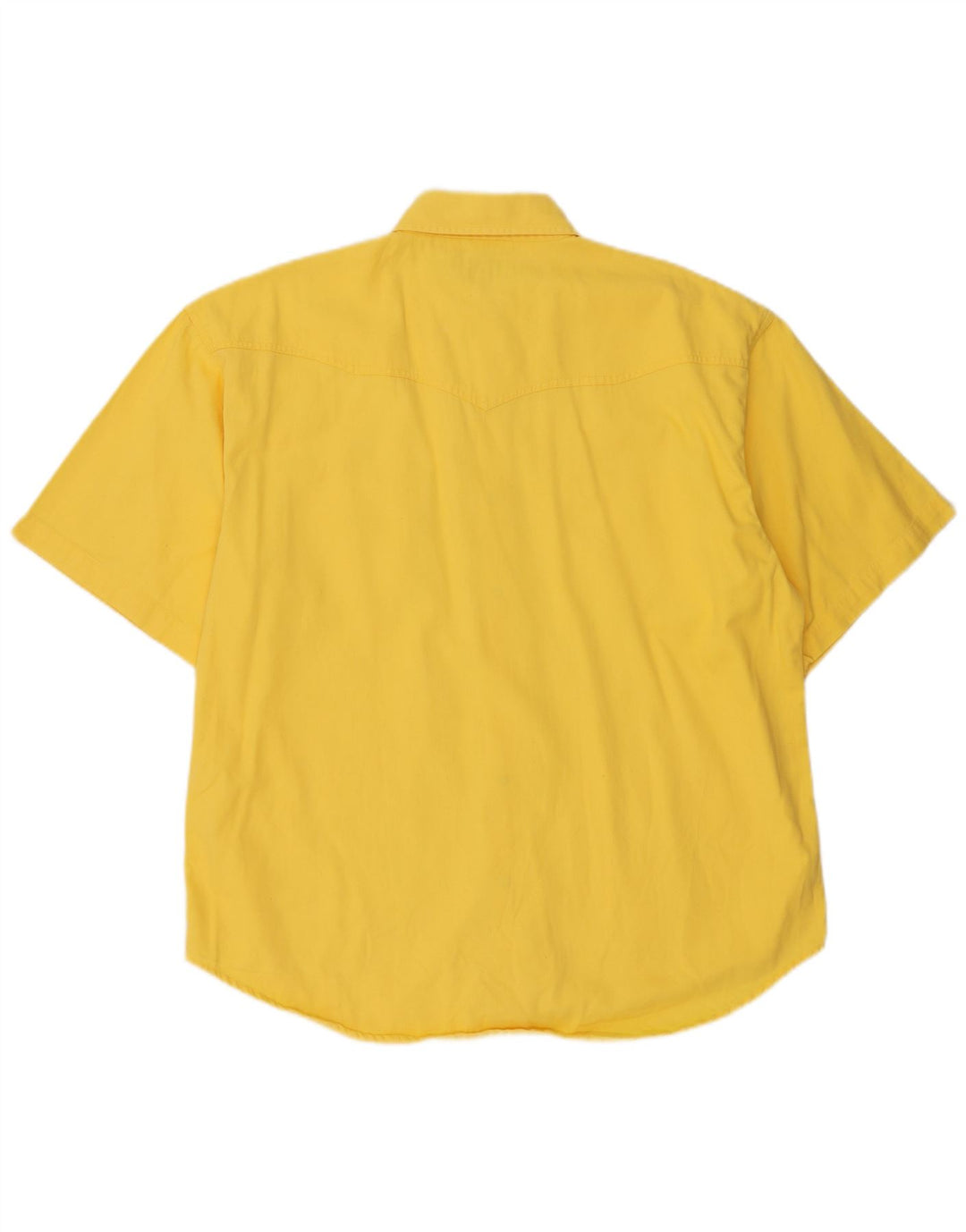 Camicia vintage da uomo a maniche corte grande in cotone giallo