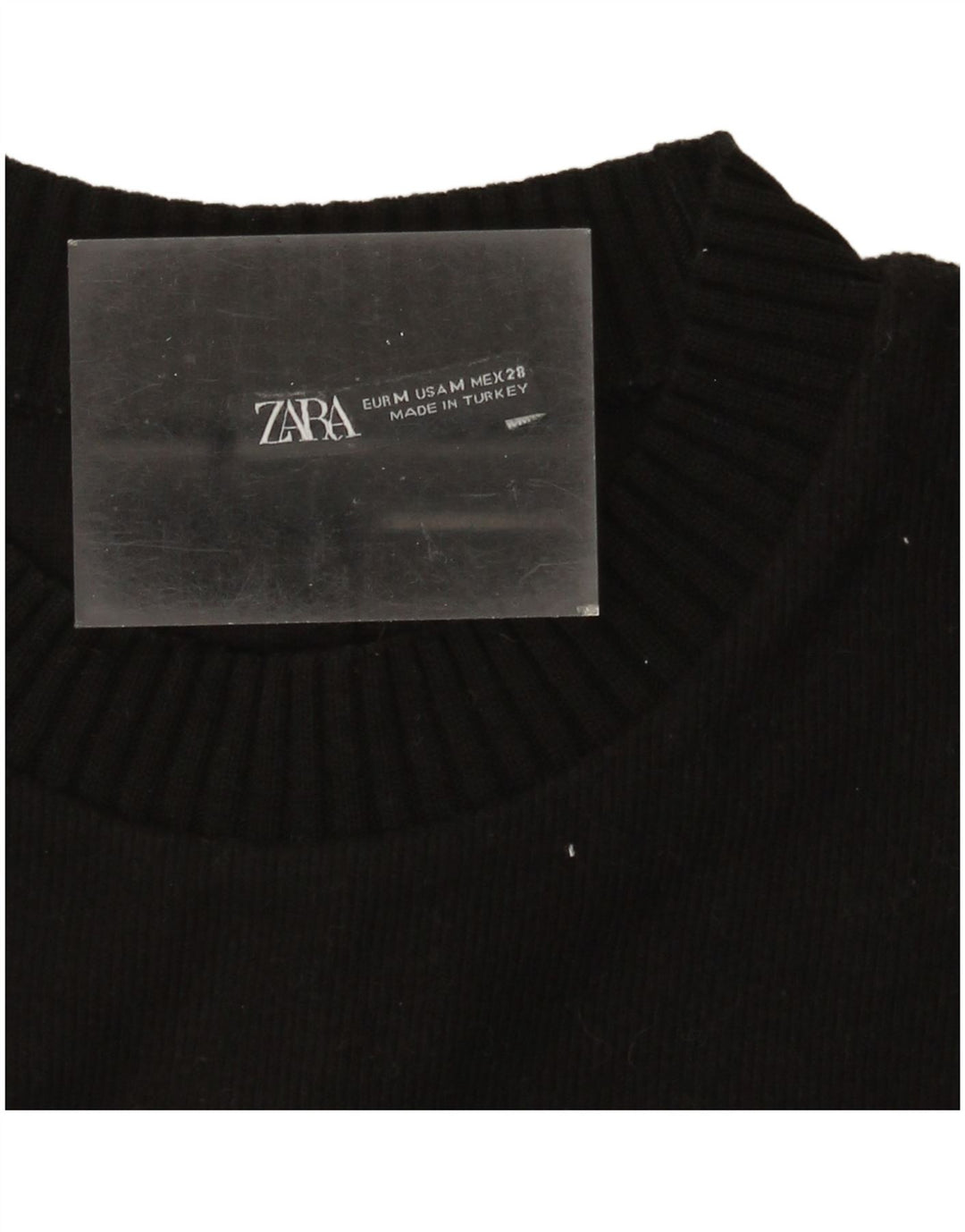 Maglione maglione girocollo da donna Zara UK 14 medio nero