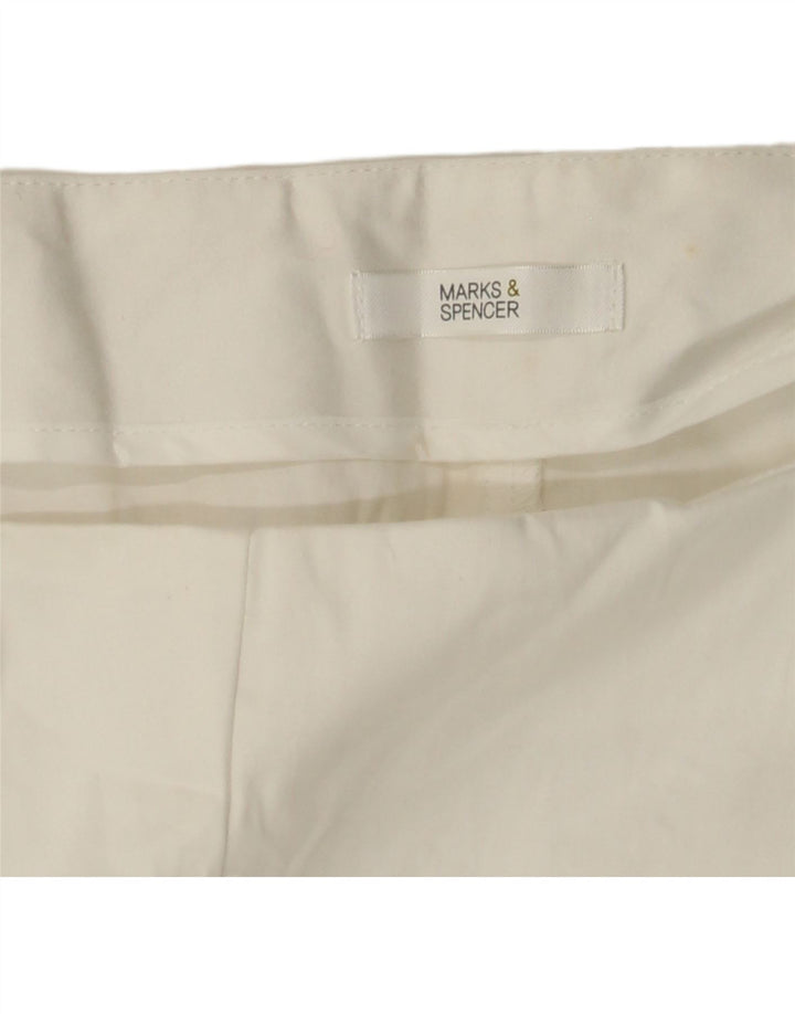 MARKS & SPENCER Pantaloni Capri da donna W38 L21 Bianchi