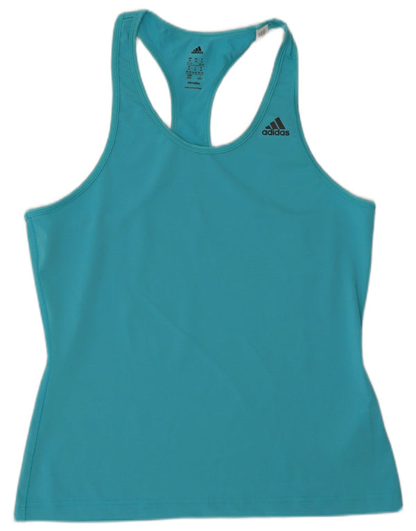 Canotta Adidas Climalite da donna UK 12/14 Poliestere blu medio