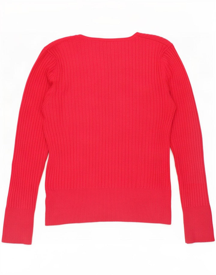Marks & Spencer Top da donna a maniche lunghe UK 14 Viscosa rossa media