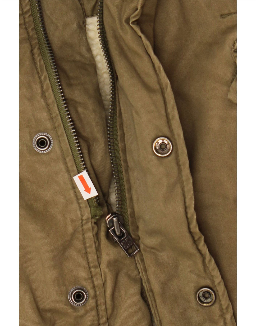 Giacca parka da uomo con cappuccio Superdry UK 40 grande cotone kaki