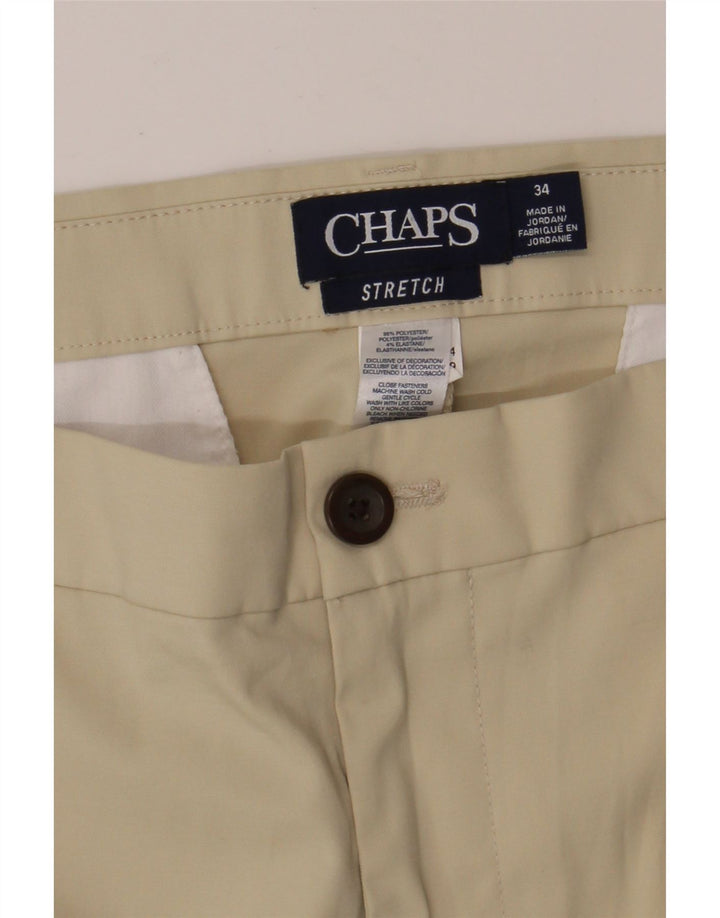 CHAPS Mens Chino Shorts W34 Large Beige Polyester Vintage Chaps and Second-Hand Chaps from Messina Hembry 