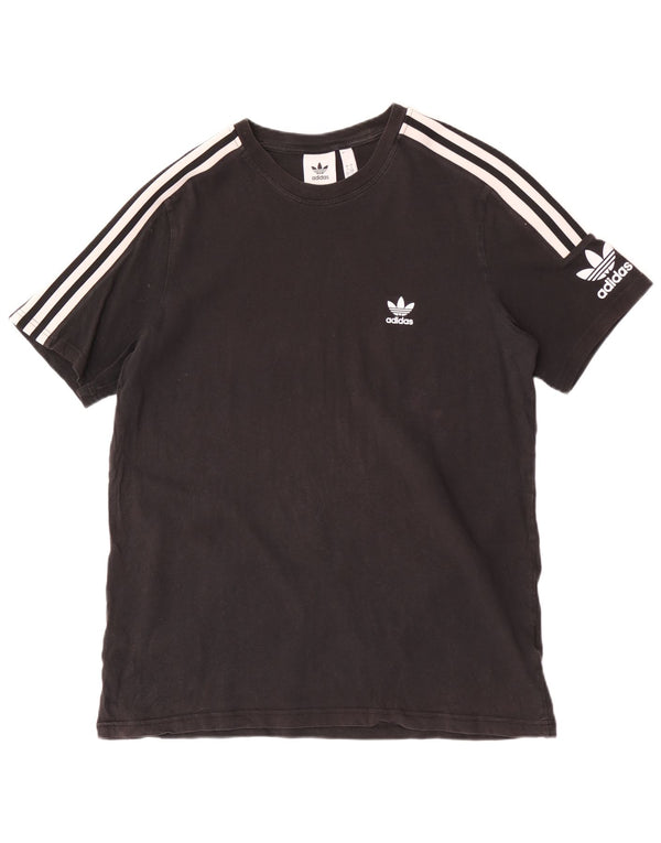T-shirt grafica da uomo Adidas Top grande in cotone nero