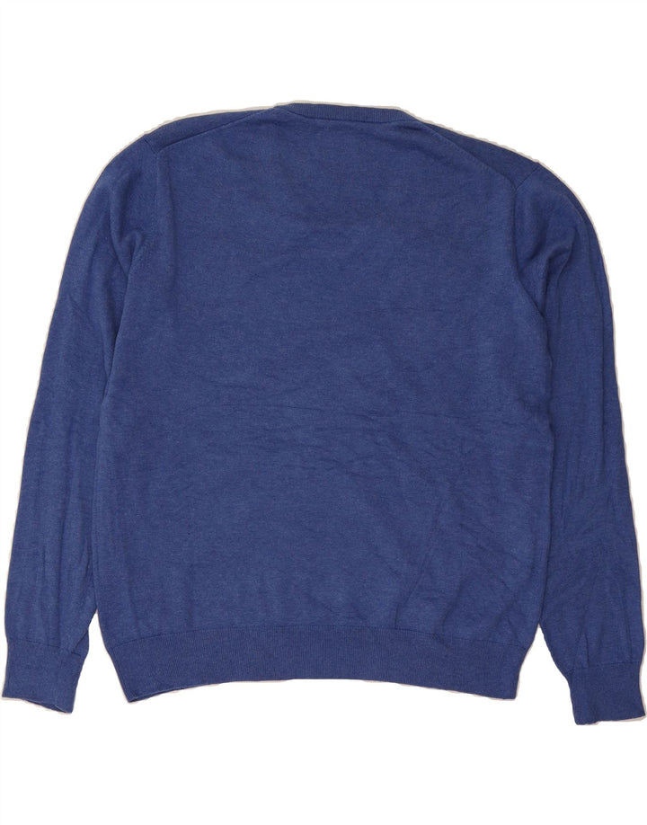 GANT Mens V-Neck Jumper Sweater XL Blue Cotton Vintage Gant and Second-Hand Gant from Messina Hembry 