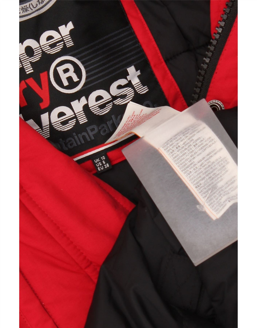 Giacca parka oversize da donna con cappuccio Superdry UK 10 Small nylon rosso