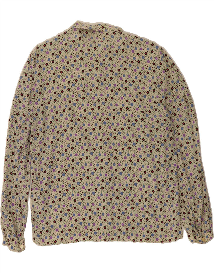 VINTAGE Womens Abstract Pattern Shirt UK 16 Large Beige Vintage Vintage and Second-Hand Vintage from Messina Hembry 