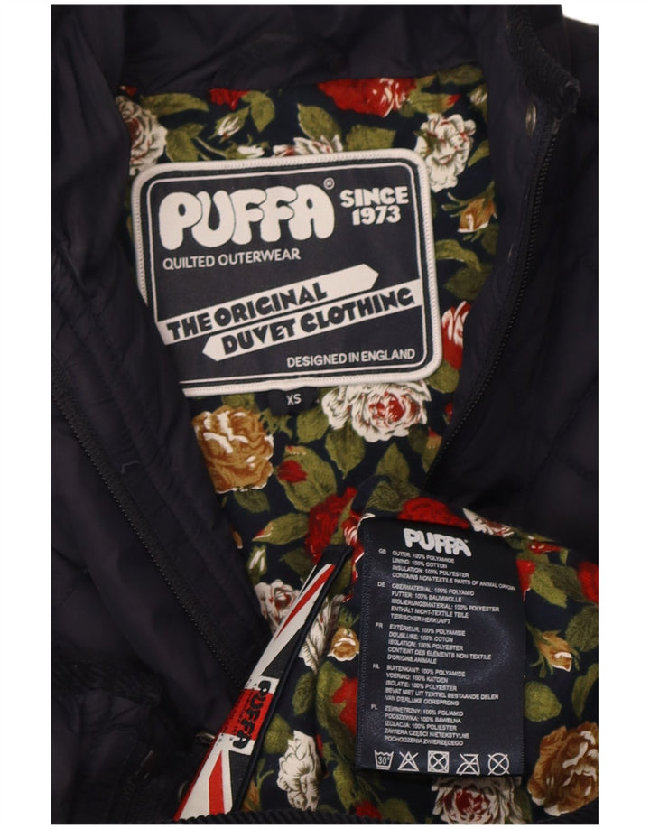 Giacca trapuntata da donna Puffa UK 6 XS blu navy in poliammide