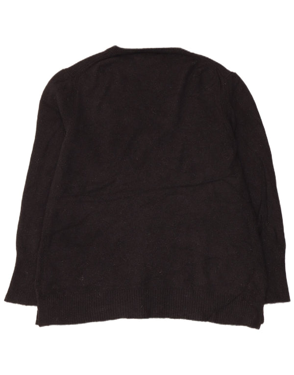 Maglione maglione con scollo a V da donna J. Crew UK 16 grande nylon nero
