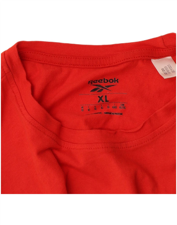T-shirt grafica da uomo REEBOK Top XL in cotone rosso