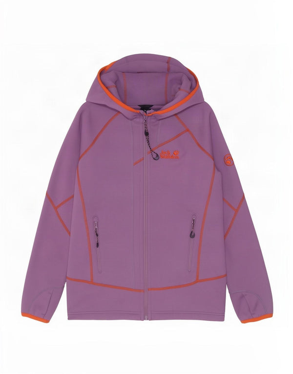 Maglione con cappuccio e zip da donna Jack Wolfskin UK 12/14 Viola medio