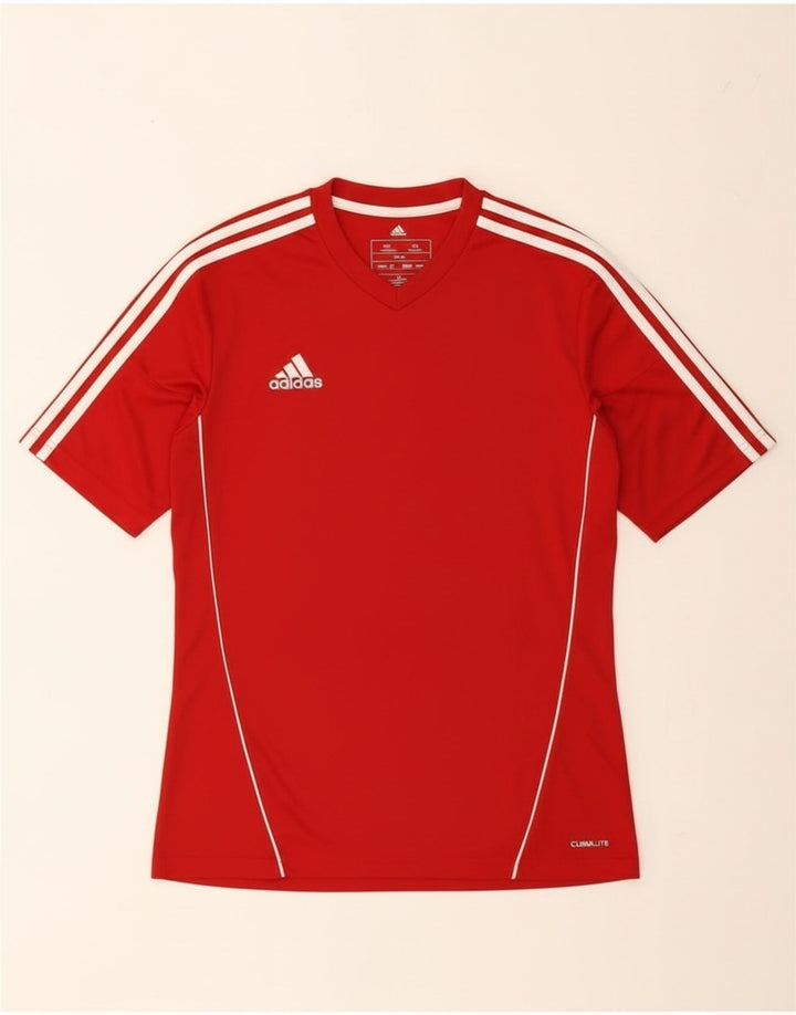 T-shirt Adidas Climalite da uomo piccola in poliestere rosso