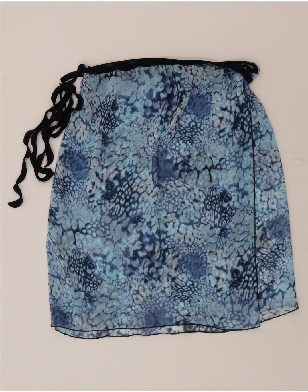 Gonna a portafoglio da donna vintage W30 stampa animalier blu medio