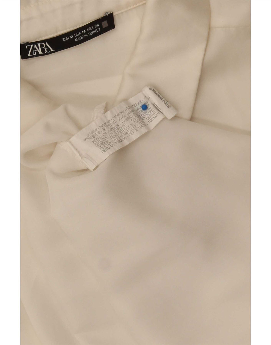 Camicia oversize da donna Zara UK 14 Poliestere bianco medio