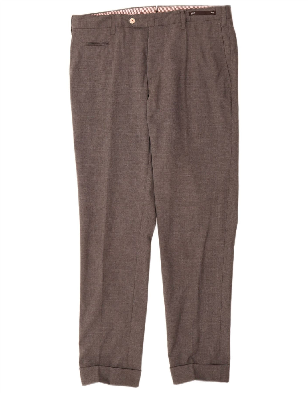 Pantaloni da abito slim da uomo VINTAGE IT 48 Medio W32 L31 Lana grigia