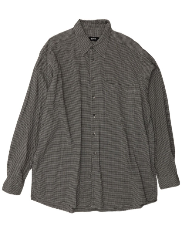 HUGO BOSS Mens Shirt XL Grey Check