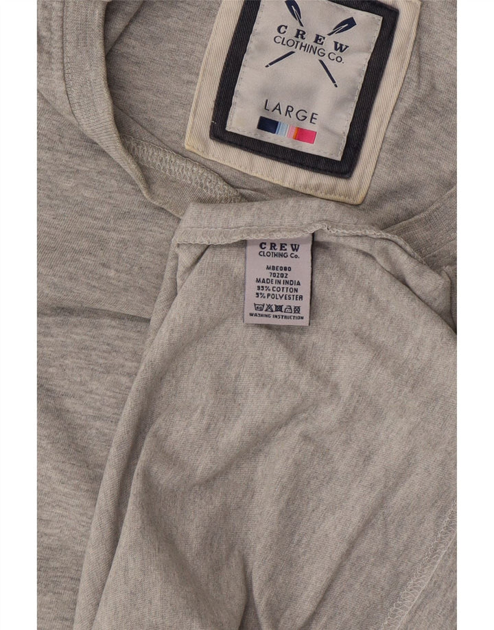 Crew Clothing T-shirt da uomo Top grande in cotone grigio