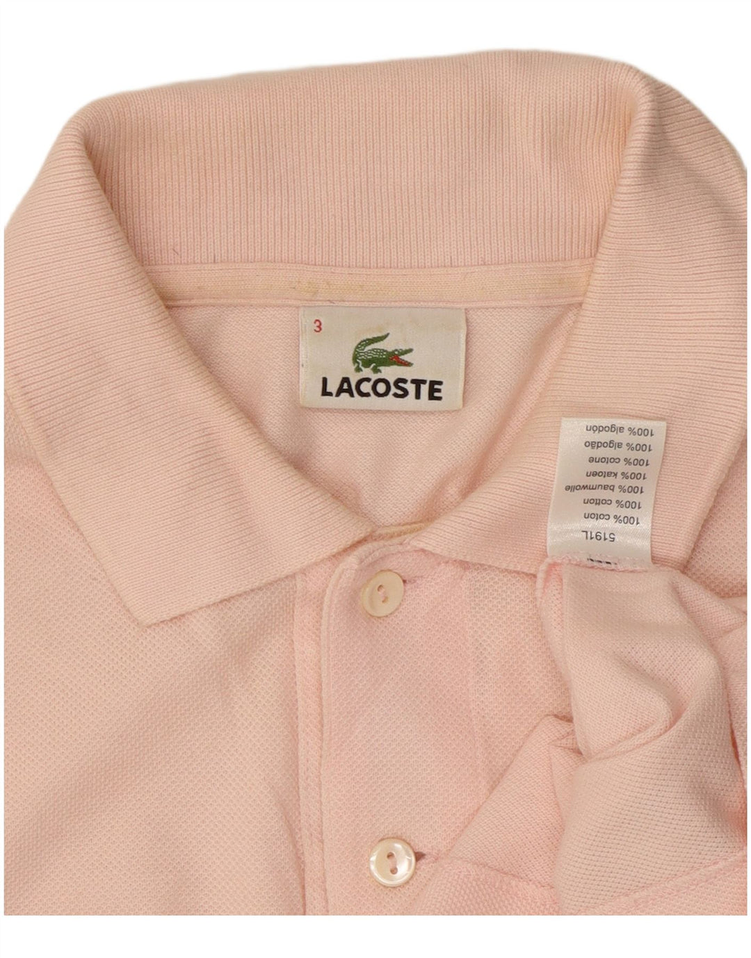 Polo da uomo Lacoste taglia 3 piccola in cotone rosa