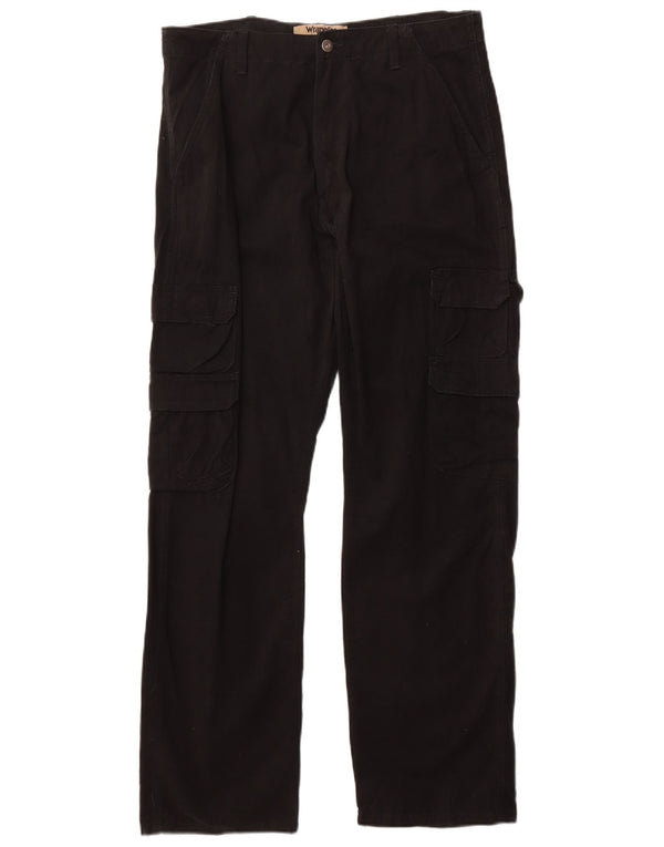 Pantaloni cargo dritti da uomo Wrangler W34 L32 cotone nero