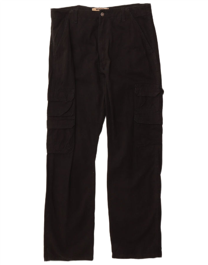 Pantaloni cargo dritti da uomo Wrangler W34 L32 cotone nero