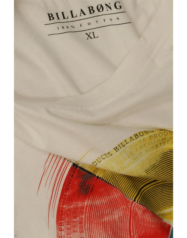 Billabong Maglietta grafica da uomo a maniche lunghe XL in cotone bianco