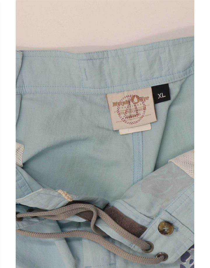 Pantaloncini da bagno grafici da uomo Murphy & Nye XL blu floreale in poliammide
