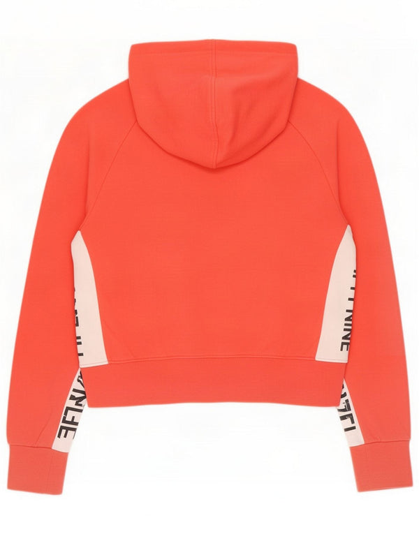 Ellesse, maglione da donna con cappuccio e zip grafica corta, taglia UK 14, grande, colore rosso