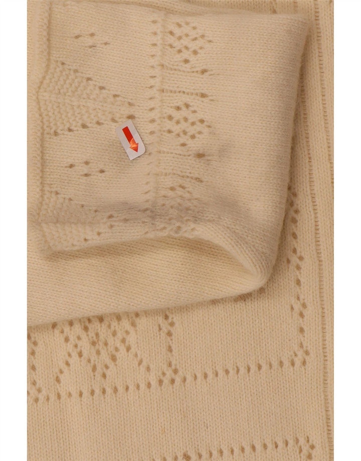 Maglione da donna Stefanel con collo alto e maglione UK 14 medio bianco sporco floreale