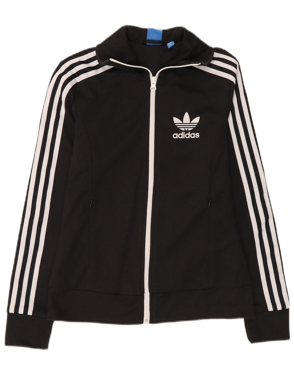 Giacca da ginnastica da donna Adidas UK 8 piccola in cotone nero