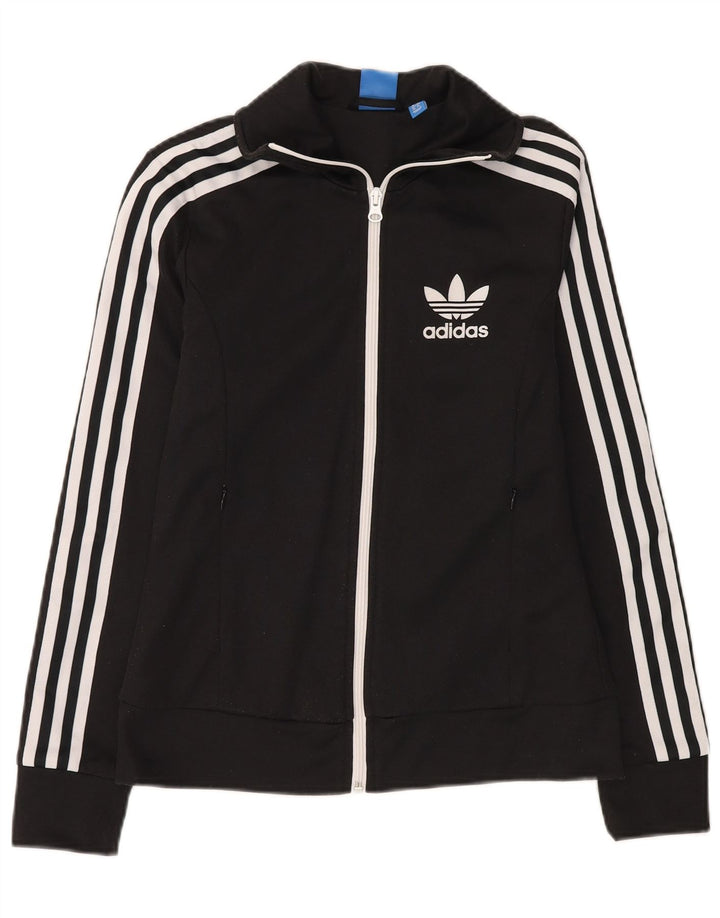 Giacca da ginnastica da donna Adidas UK 8 piccola in cotone nero