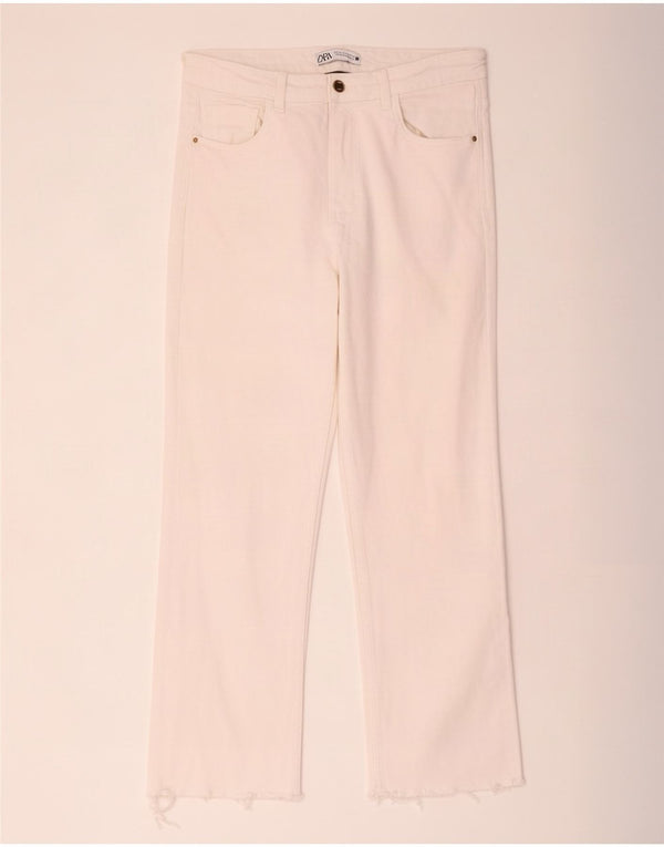 Zara Jeans dritti da donna EU 40 Medio W30 L25 Cotone bianco