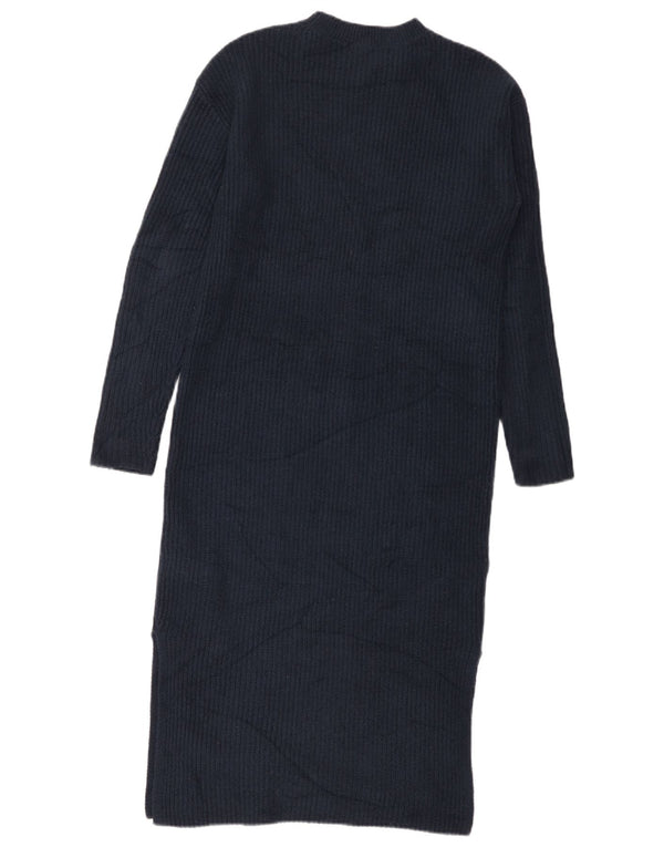 Abito maglione a maniche lunghe da donna Marks & Spencer piccolo poliestere blu navy