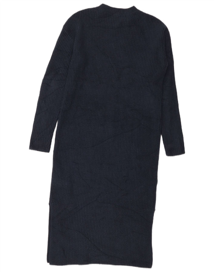 Abito maglione a maniche lunghe da donna Marks & Spencer piccolo poliestere blu navy
