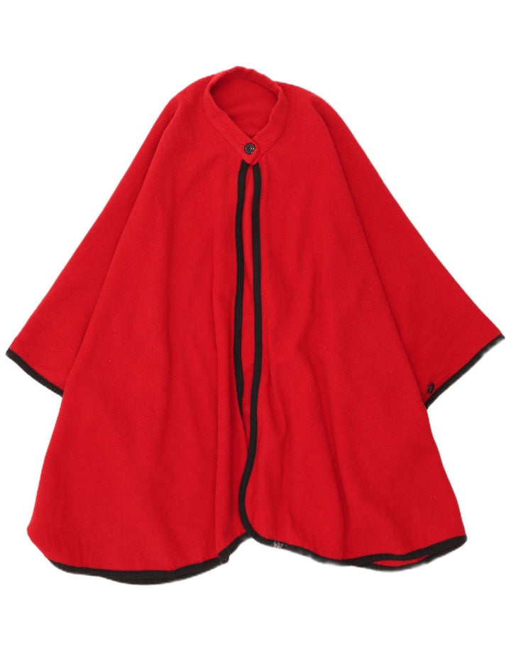 Cappotto poncho vintage da donna, taglia unica, rosso